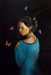 Kausar Bhatti, 24 x 36 Inch, Acrylic on Canvas, Figurative Painting, AC-KSR-014